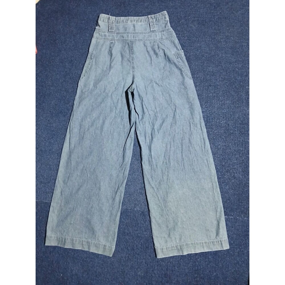 American Eagle Wide Leg Blue Jeans Button fly Size 00 - Picture 10 of 13